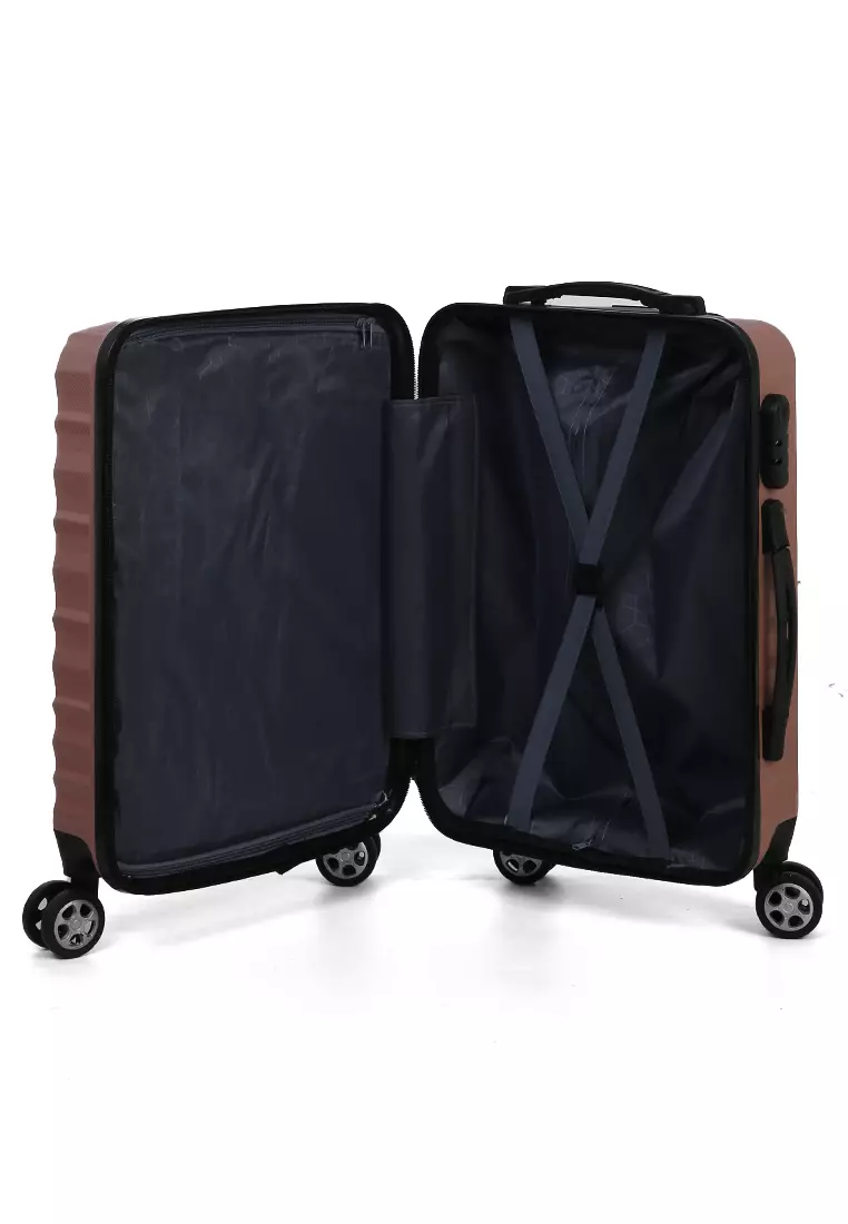 Carlton Tas Koper Hardcase Unisex Size 20Inch Suitcase Combination Lock Large Compartment Material ABS+PVC Coated ORIGINAL - Pink