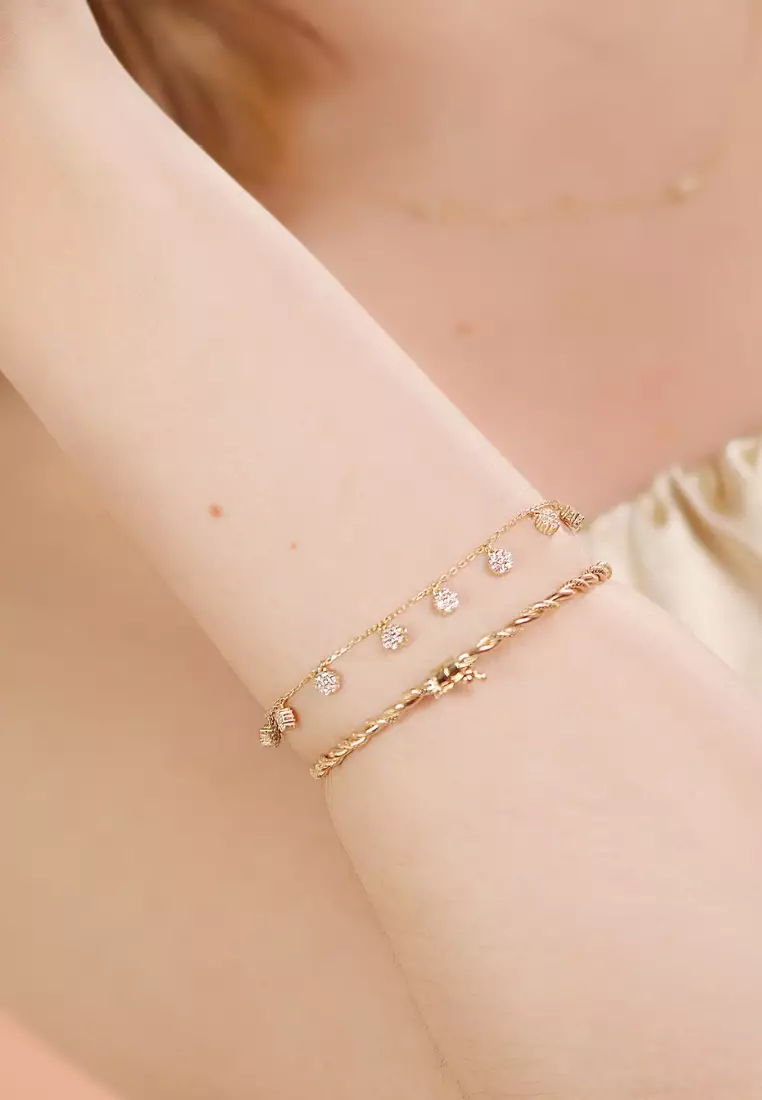 Flower Station Bracelet 14k Gold