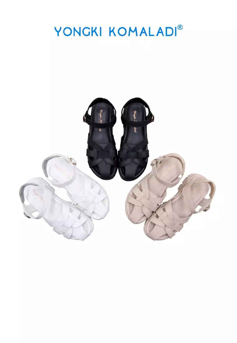[ ORIGINAL ] YONGKI KOMALADI SANDAL PLATFORM OL-AY464-23 HITAM