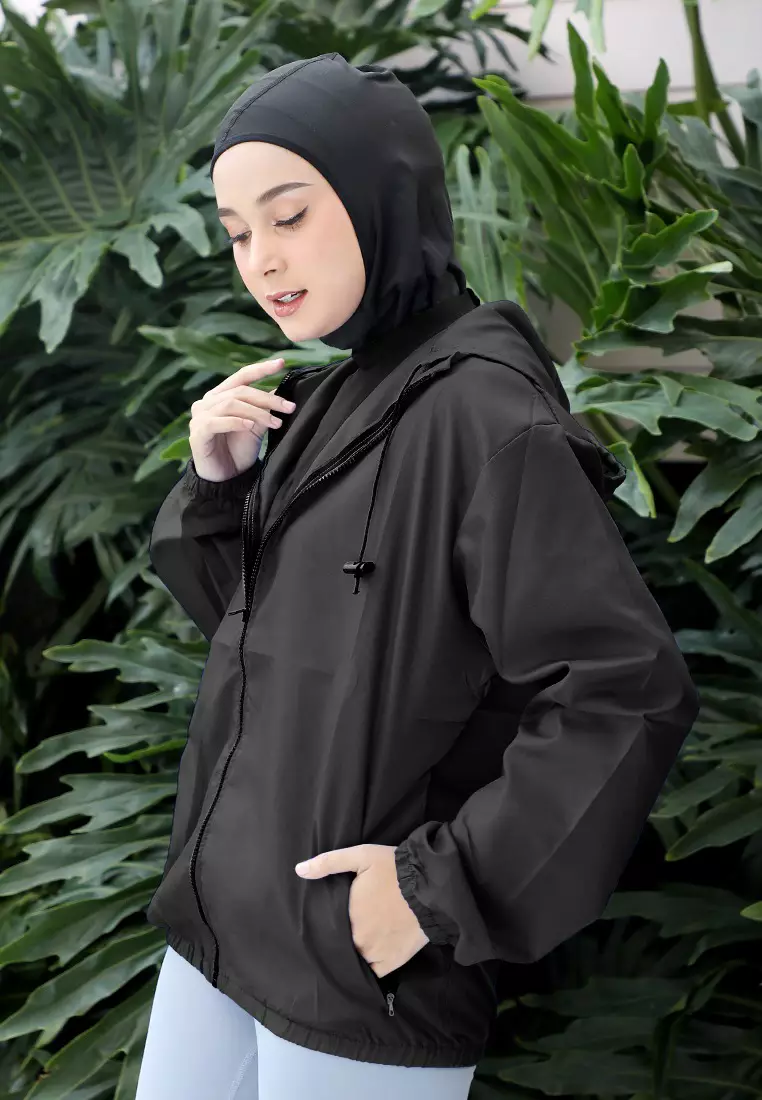 Zelena - Airy Waterproof Jacket | Jaket Olahraga | Sauna Suit - Jet Black