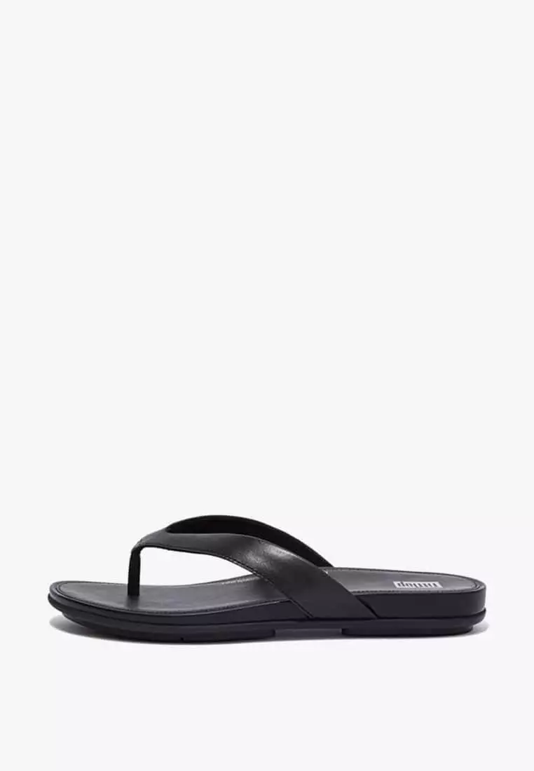Discount on Fitflop  shoes - SKU: Fitflop Gracie Leather Women's Flip-Flops- All Black