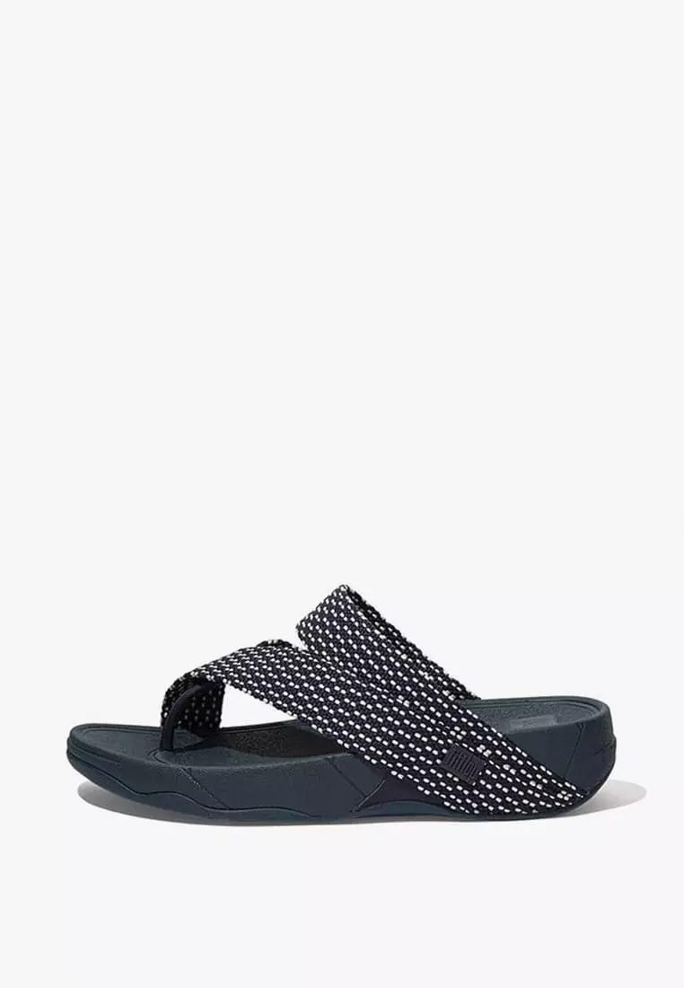 Discount on Fitflop  shoes - SKU: Fitflop Sling Weave Tp H06-867 Sea Blue/Cream Mix