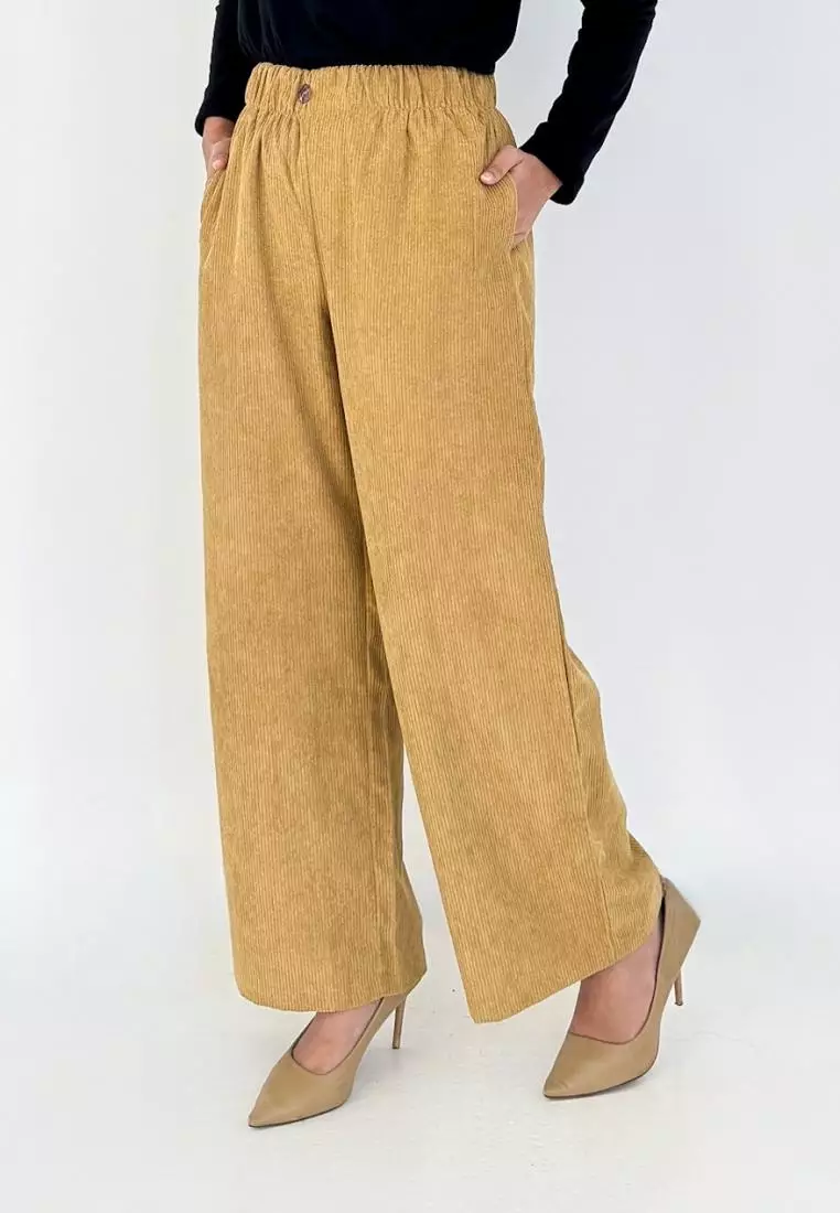 Evy Pants (Celana Panjang Corduroy) Panjang 101 cm - Coklat