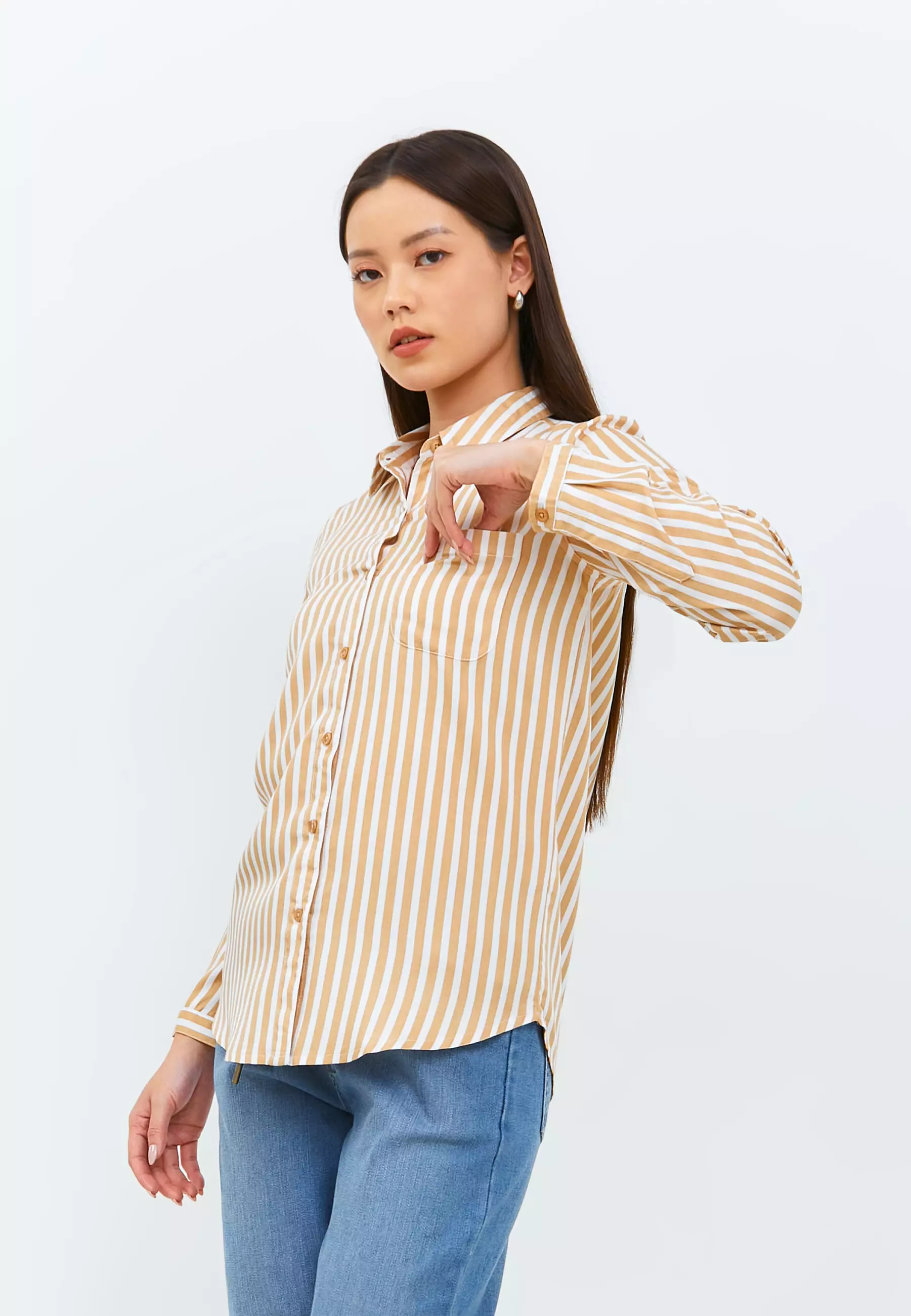 Aemma Cream Stripe Shirt (G.11632)