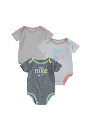 Nike grey Nike 3-Pack Bodysuit Set (Newborn) E498DKA2C10F39GS_1