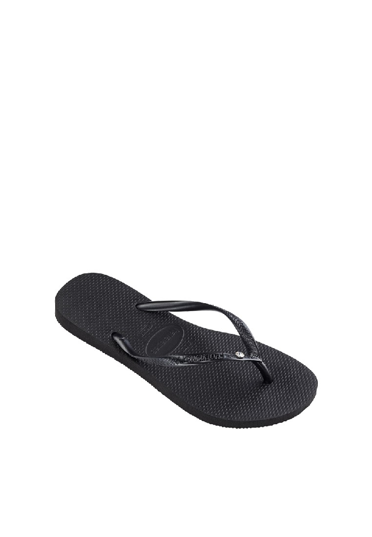 Women Slim Metal Logo Swarovski® Flip Flops