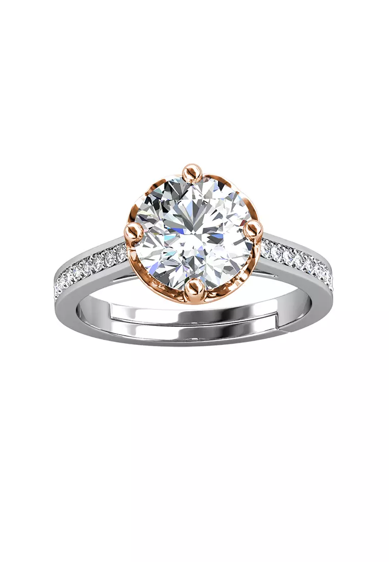 White gold and hot sale moissanite ring