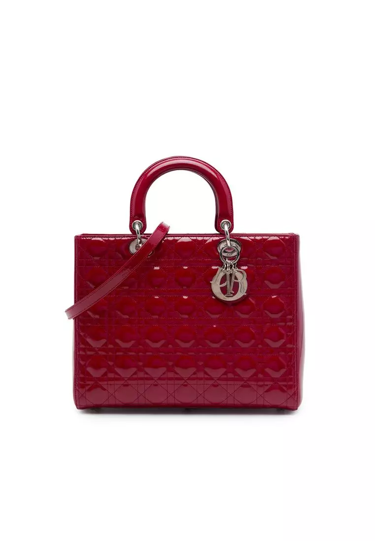 Pre-Loved Dior Large Patent Cannage Lady Dior
