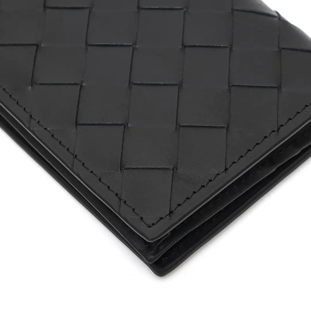 Medium Intrecciato Long Wallet Black