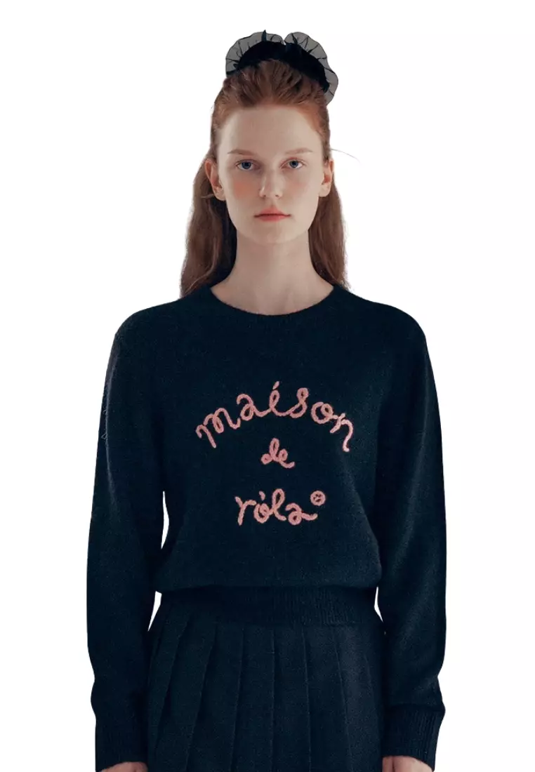 Maison De Rola Embroidery Knit - Black