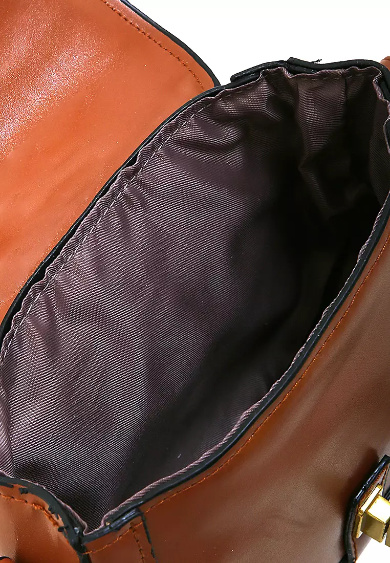 Werlyn Tas Selempang Wanita Model Choco Large Storage Material Leather Kulit ORIGINAL - Brown