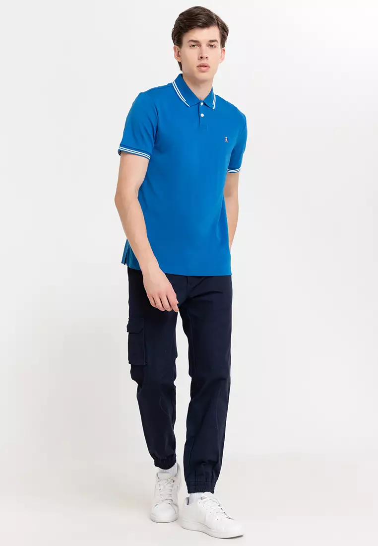 Organic Interlock Tipped Tv Pete Logo Short Sleeve Polo Shirt