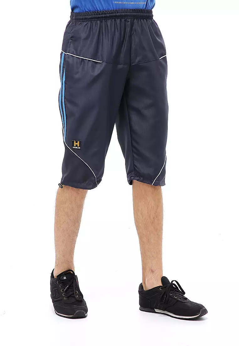 Yume Short Pants Celana Jogger Cycling Sport Pria 3/4 Material Micro Rib-Stop ORIGINAL - Black Blue