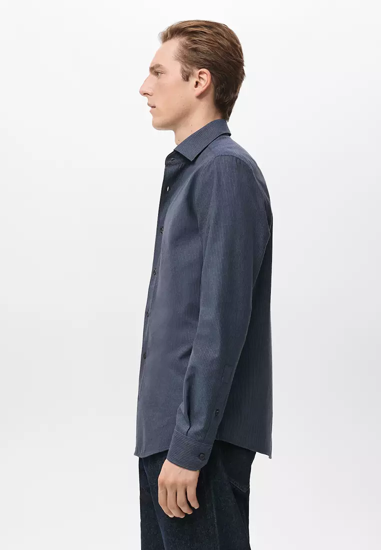 100% Cotton Regular-Fit Striped Shirt