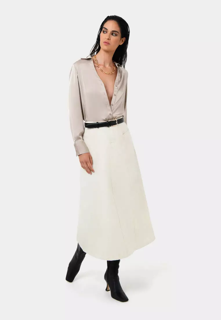 Lila V-neck Satin Blouse