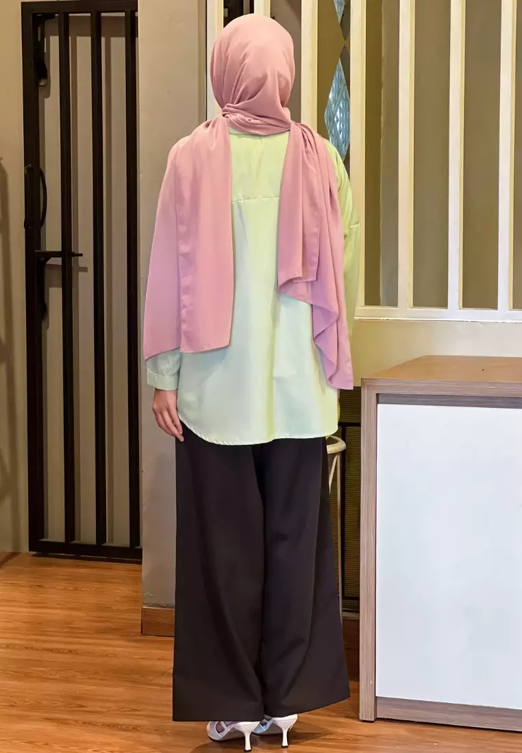 Felicia Embrodery Matcha - Blouse Atasan Wanita