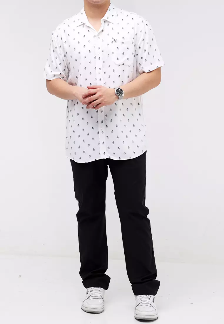 Printed Woven Polo Short Sleeves