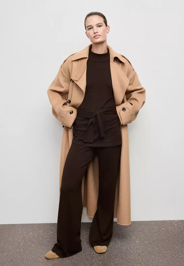 Knitted Trousers with Stitching Detail