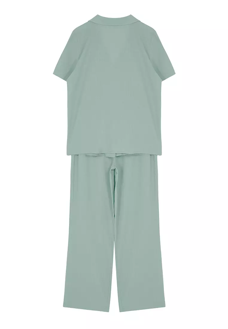 Mint 100% Cotton Woven Pajama Set THMSS24PT00401