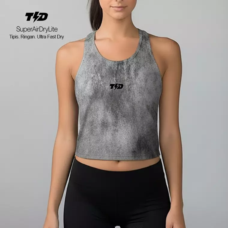 TdActive Tank Top Running Kalcer "light grey grunge" Ringan - Tipis - Cepat Kering LSE61