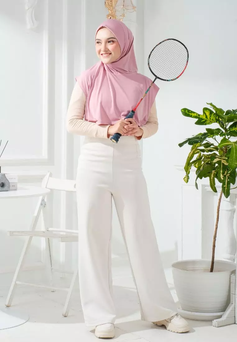 Alesha Hijab Outer Dusty Pink - Hijab Olahraga