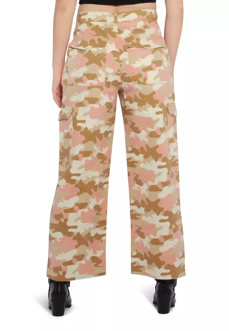 Camouflage High Waist Cargo Pocket Pants
