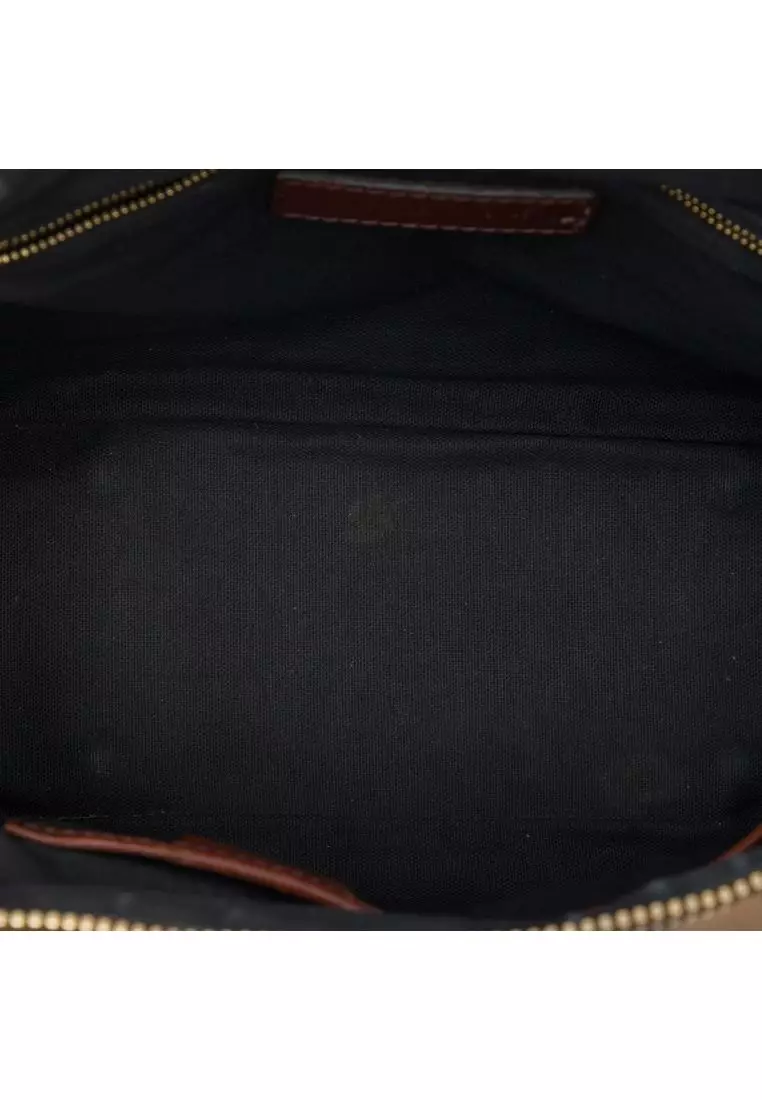 Pre-Loved Burberry Small Leather Trimmed House Check Canvas Bridle Orchard Satchel