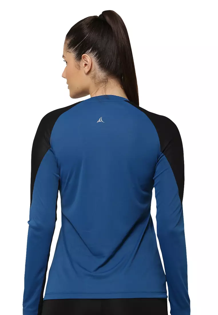 Fitleasure Women's All Weather Workout Blue T-Shirt