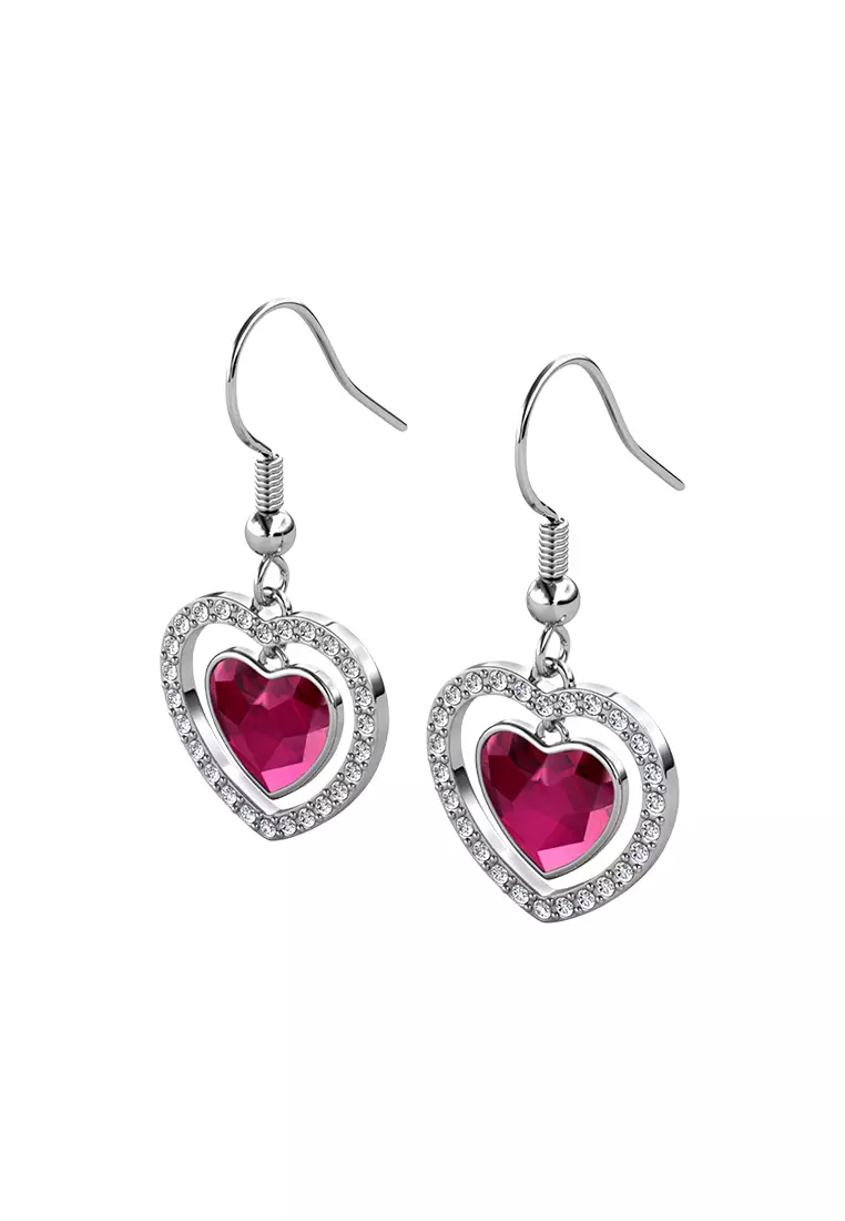 Cheery Love Earring WG - Anting Crystal Luvea by Her Jewellery