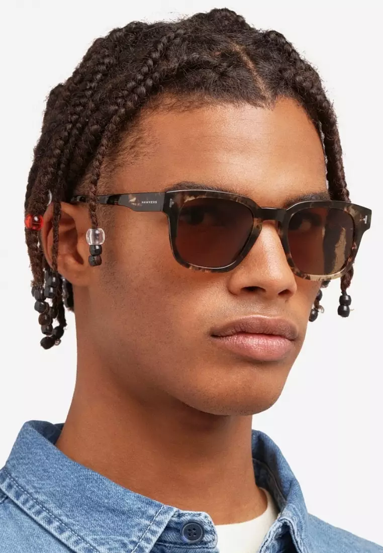 HAWKERS POLARIZED Havana Olive STACK Sunglasses for Men and Women, Unisex. UV400 Protection. Official Product designed in Spain HSTA22CEXP