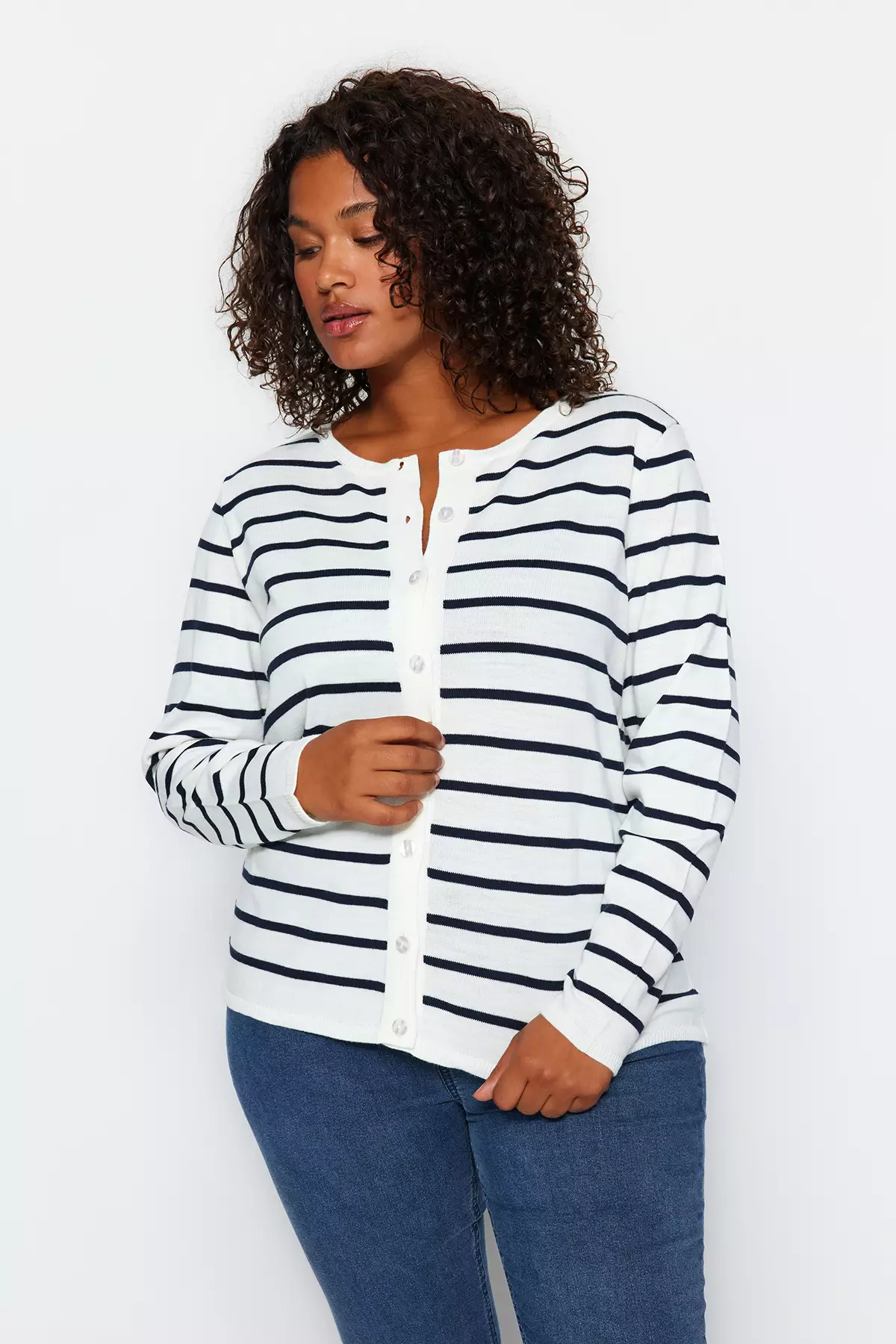 White sales plus cardigan