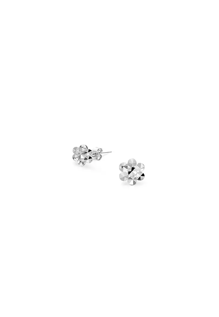 925 Sterling Silver Earrings SS135 Plated White Gold