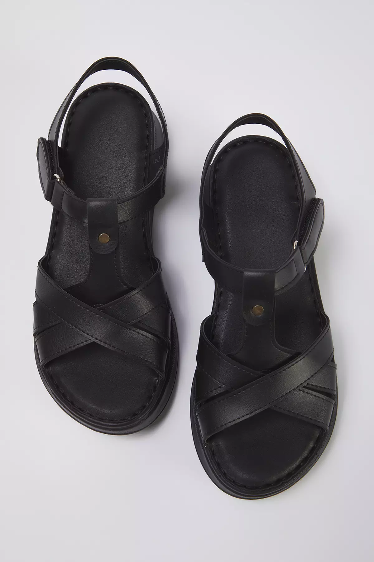 Black T Banded Extra Comfortable Flat Women's Sandals Takss25Sd00001