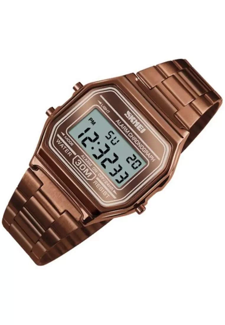 Jam Tangan Kasual Digital Pria Waterproof Many Function Strap Tali Material Stainless Steel WI82 ORIGINAL