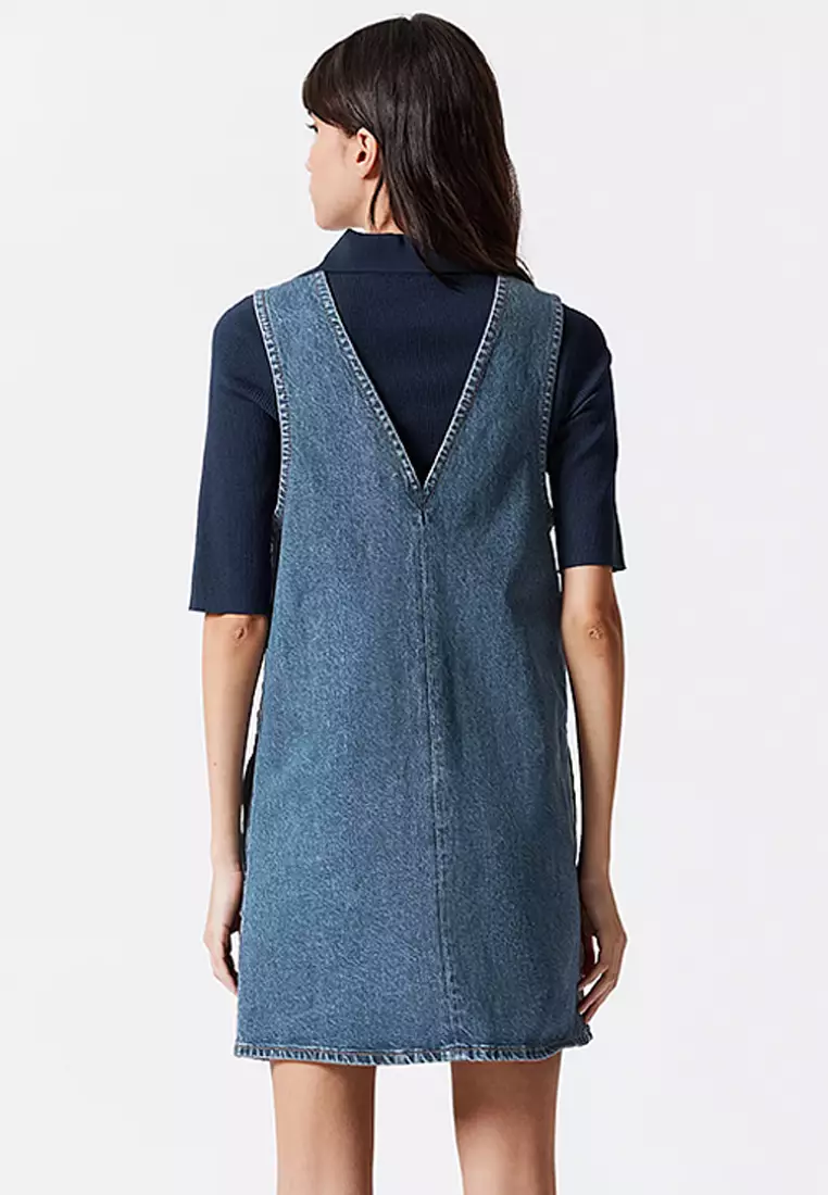 V-Neck Denim Mini Dress