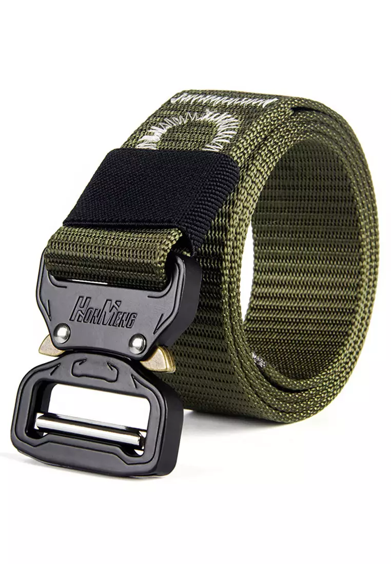 FANYU Tactical Belt for Men Adjustable Nylon Military Webbing Belt with Heavy Duty Quick Release Buckle 1-1/2" Wide