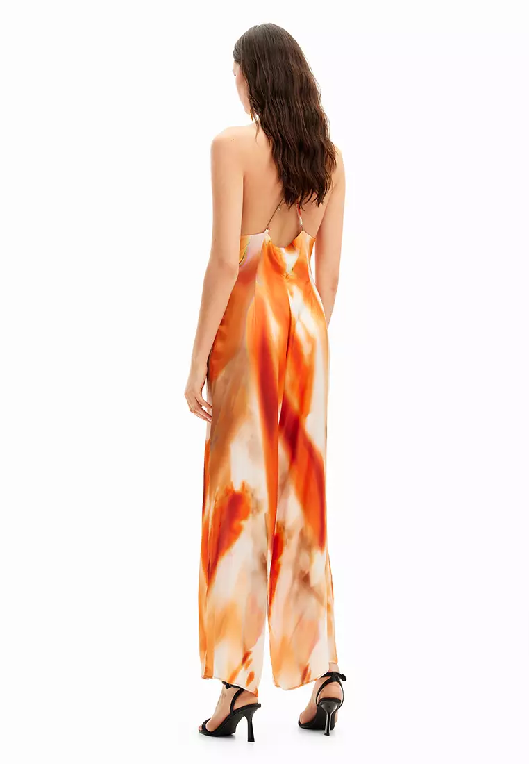 Desigual Woman Abstract halter jumpsuit.