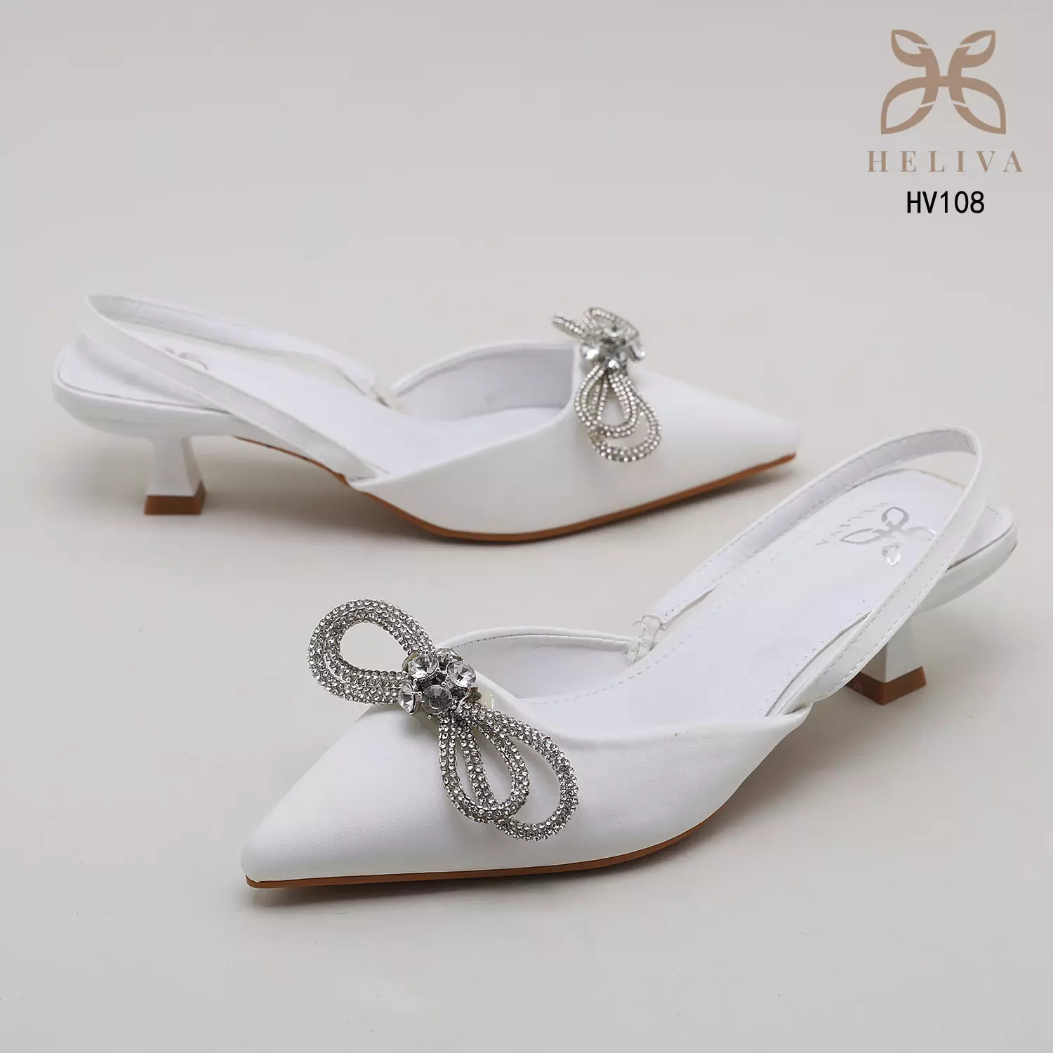 Heliva Kezia Heels Women Sling Back Butterfly Jewel Accesories