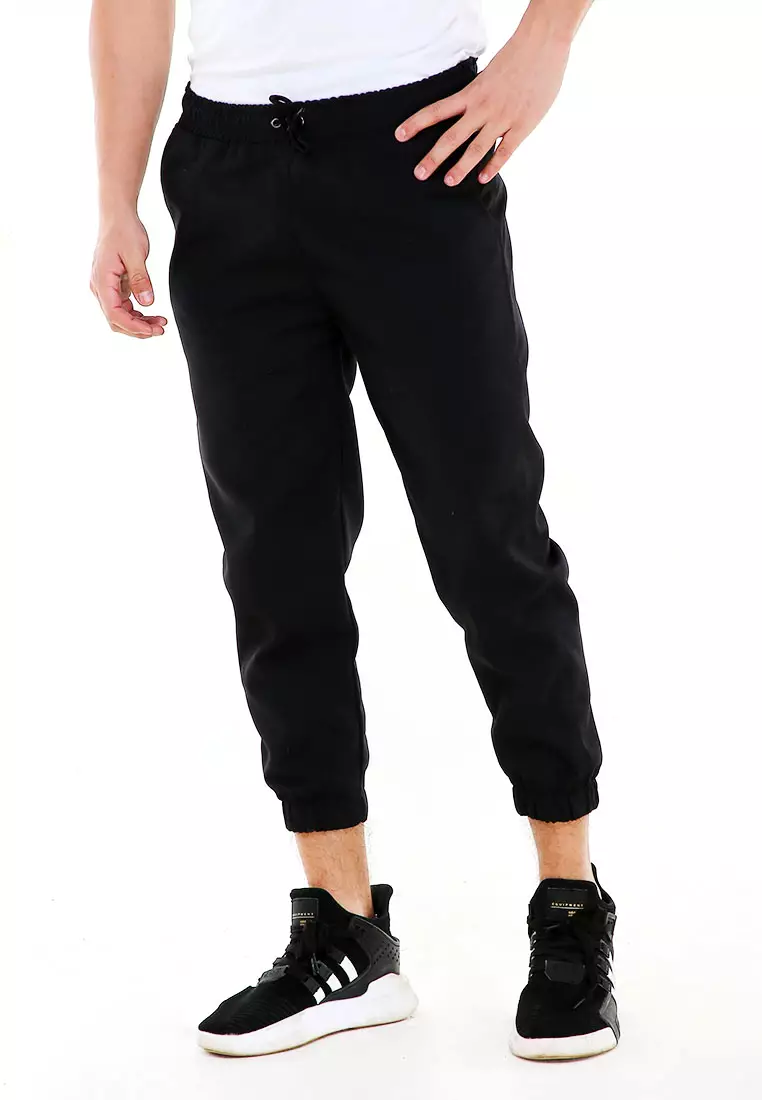 Locko Celana Panjang Sirwal Pria Simple Plain Casual Long Pants Material Baby Canvas ORIGINAL - Black