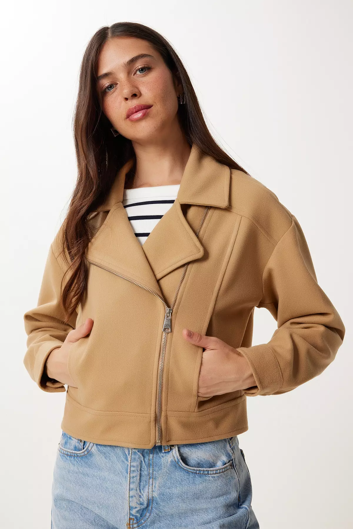 Women's Biscuit Pocket Short Cashew Jacket Dd01372