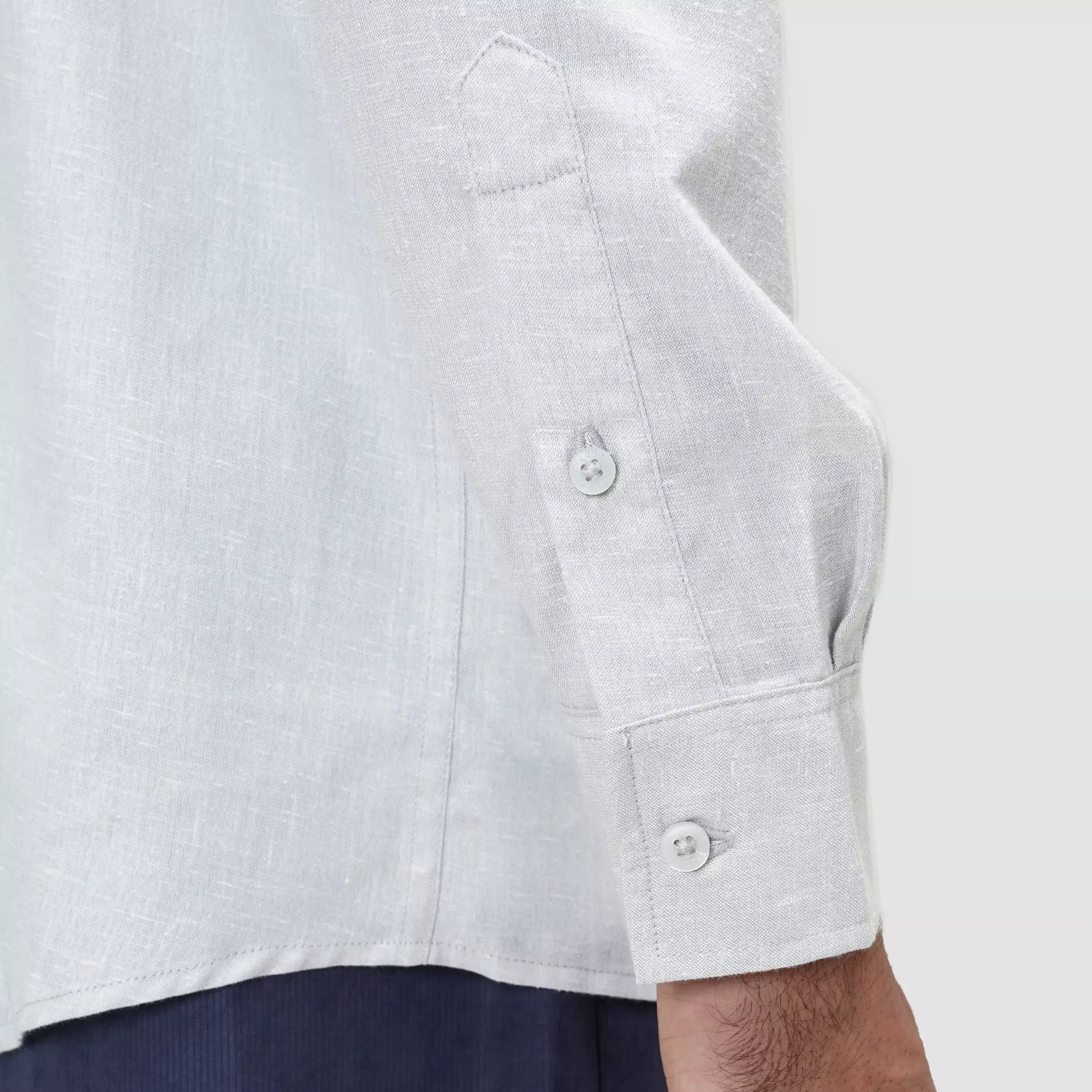 CELCIUS V-neck Oxford Kemeja Lengan Panjang L03000711C Silver