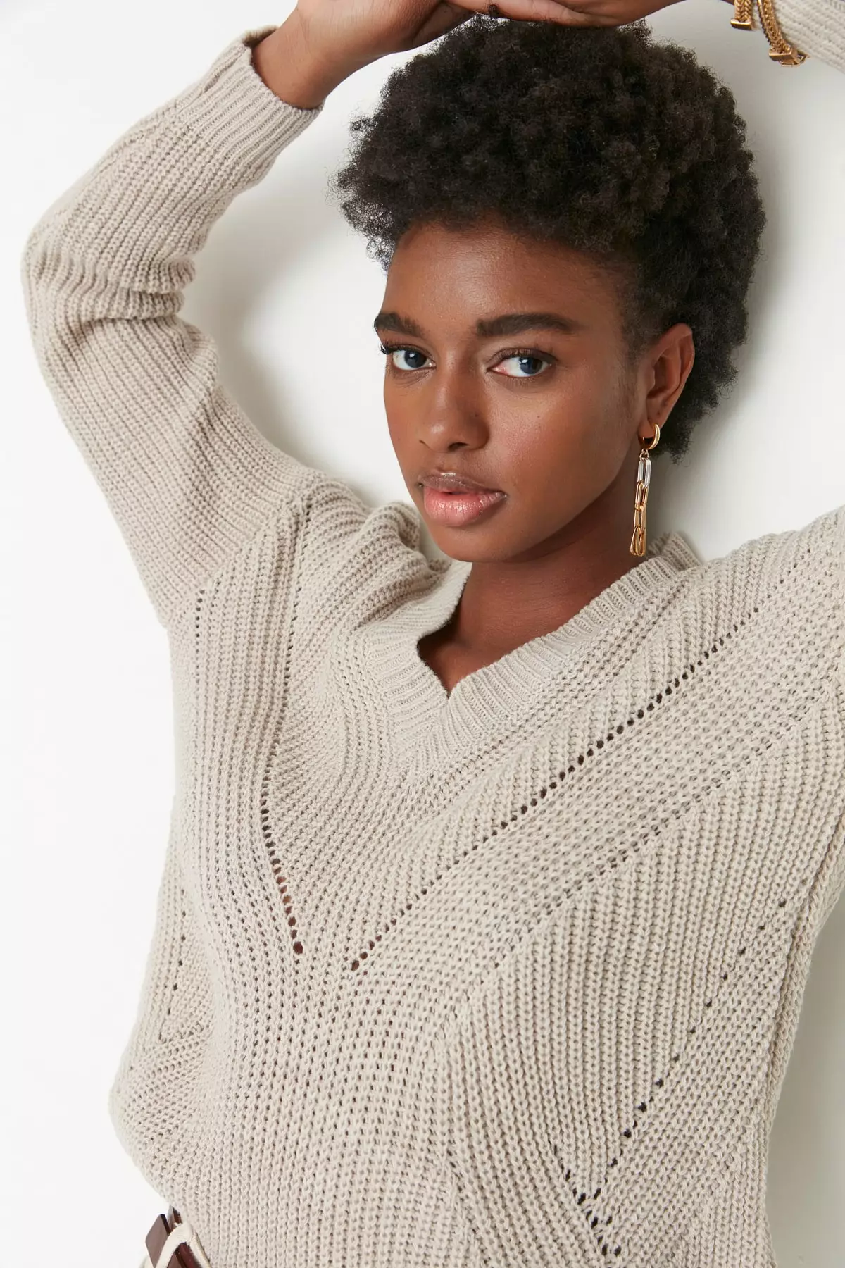 V-Neck Knit Sweater
