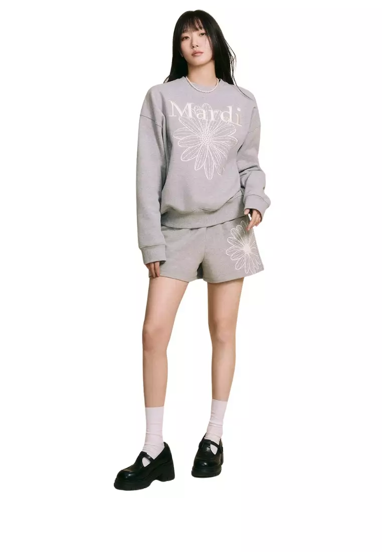 Sweatshirt Flowermardi Needlework - Grey Cream
