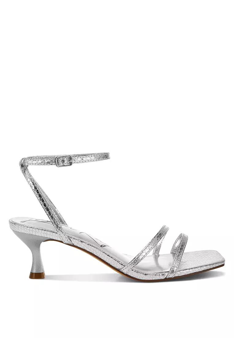 Discount on London Rag  shoes - SKU: Silver Faux Leather Strappy Sandals