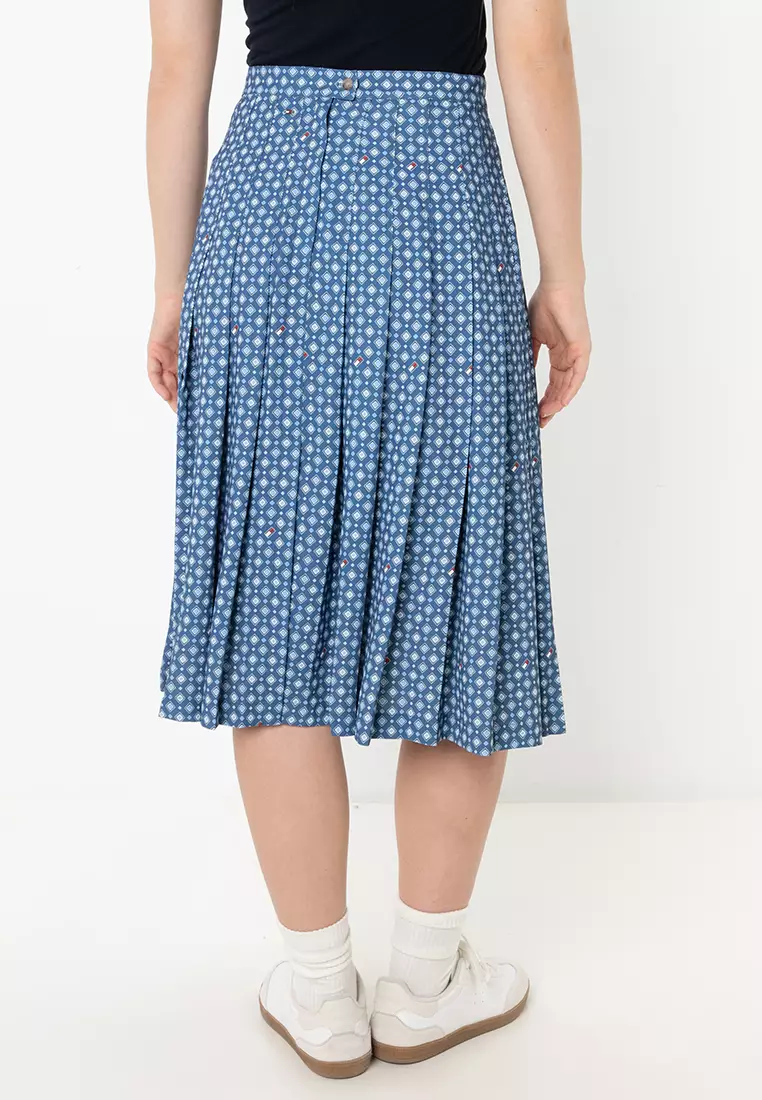 Foulard Pleated Midi Skirt - Tommy Jeans