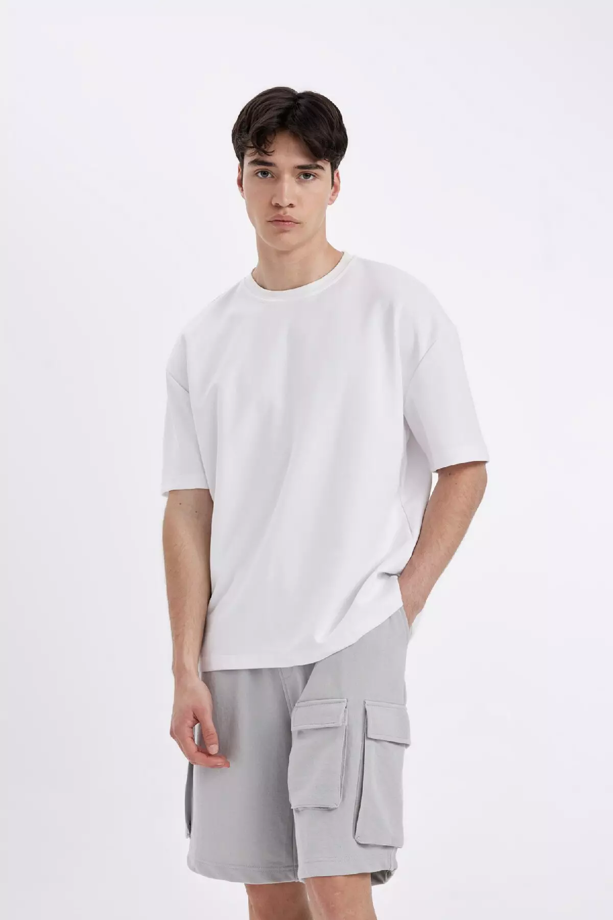 Relaxed Fit - Elastic Waist Lace up Bermuda Shorts C5591Ax24Hs