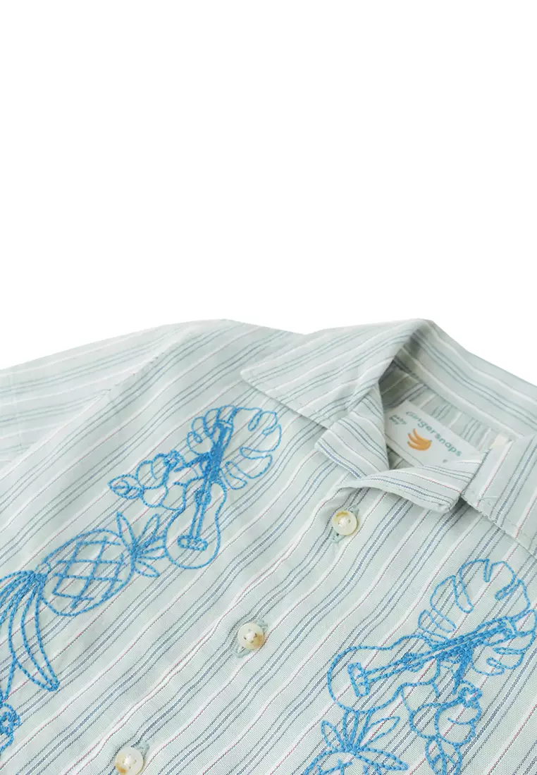 Buy Gingersnaps Baby Boys Embro Stripes Linen Shirt 2025 Online