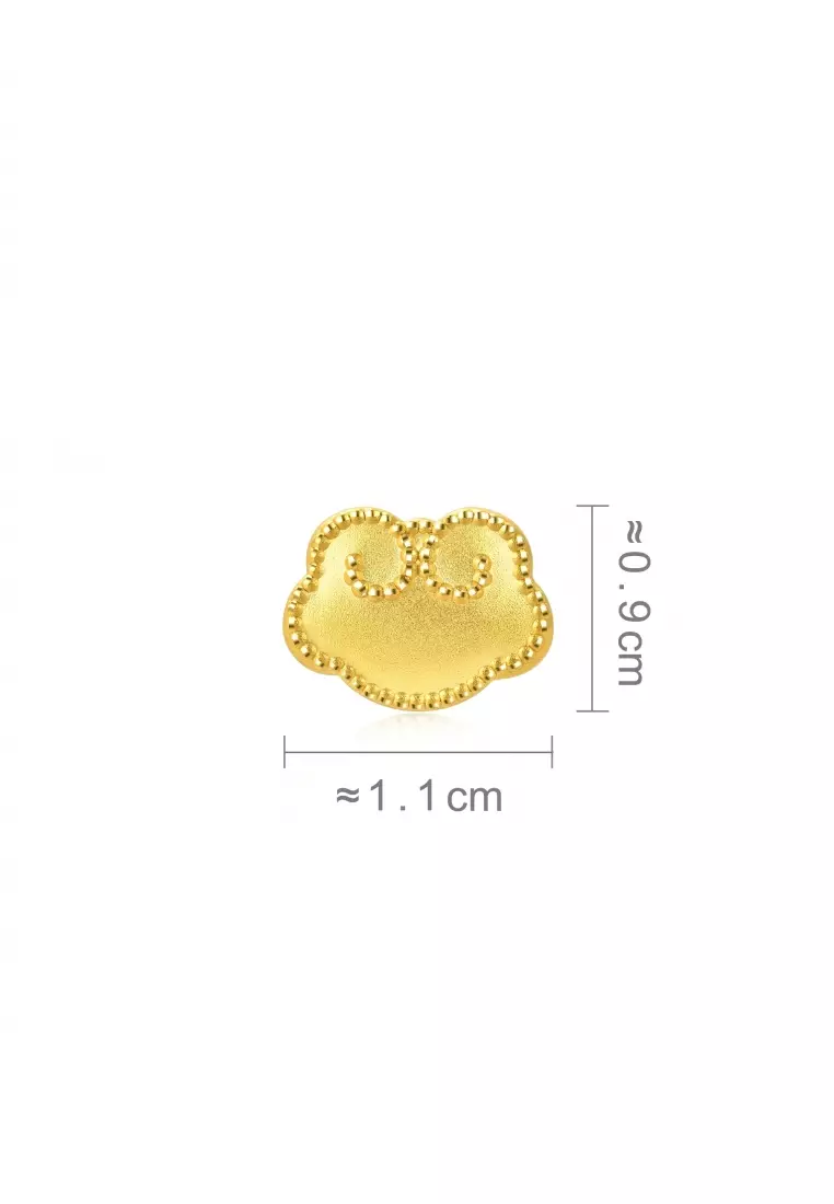 999 24K Solid Gold Ruyi Mini Charm Blessing 92438C (Bracelet not included)