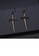 Glamorousky silver 925 Sterling Silver Plated Black Creative Personality Dagger Earrings with Garnet 41FD8AC1157D85GS_3