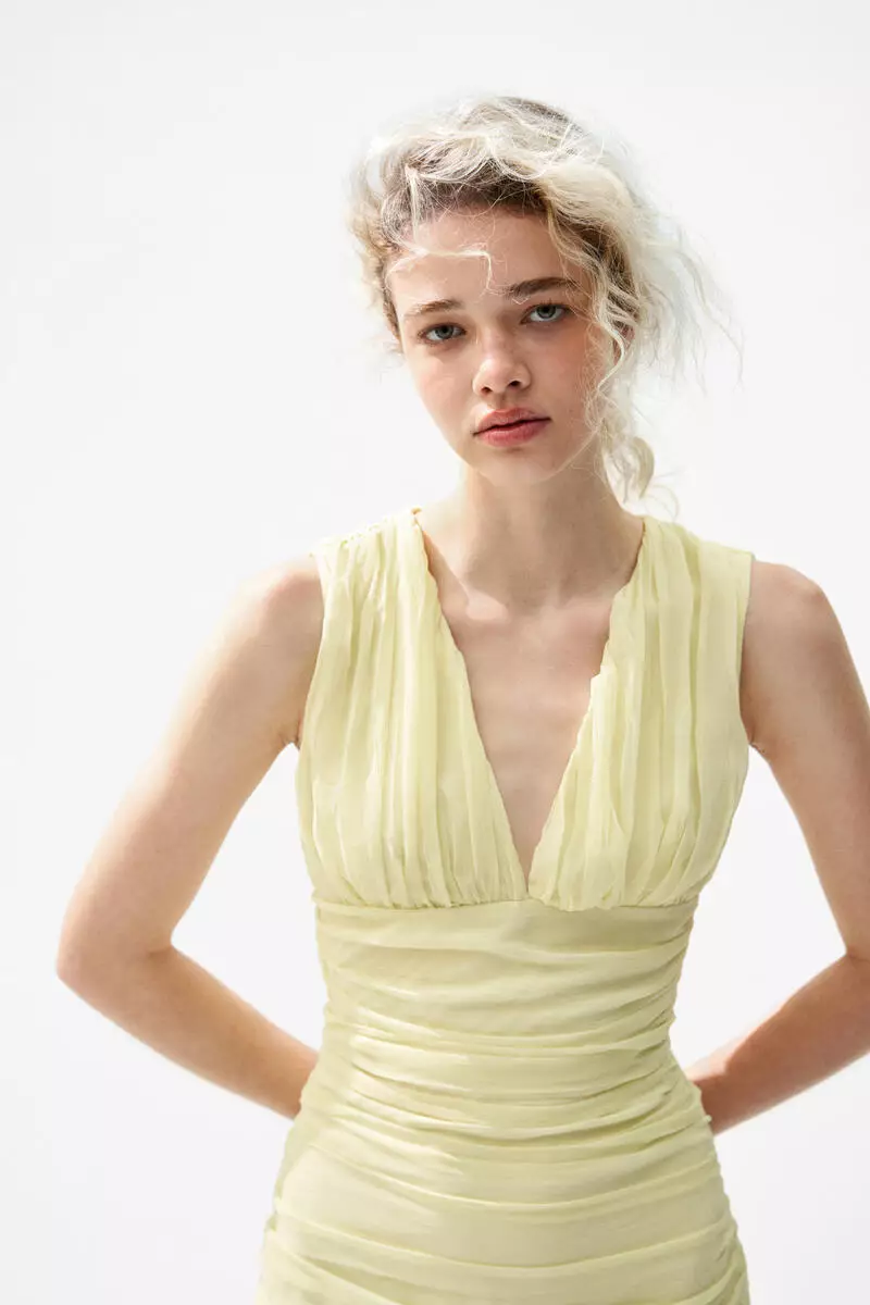 Draped chiffon dress